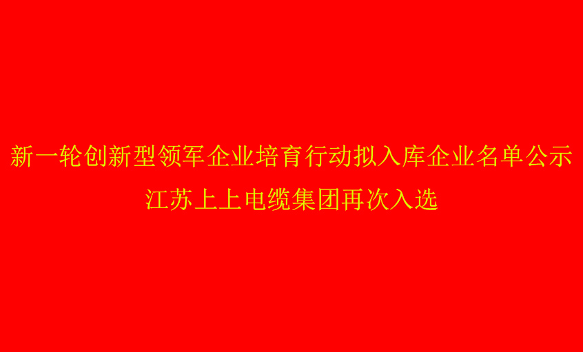 pg电子电缆再次入选省立异型领军企业培育名单